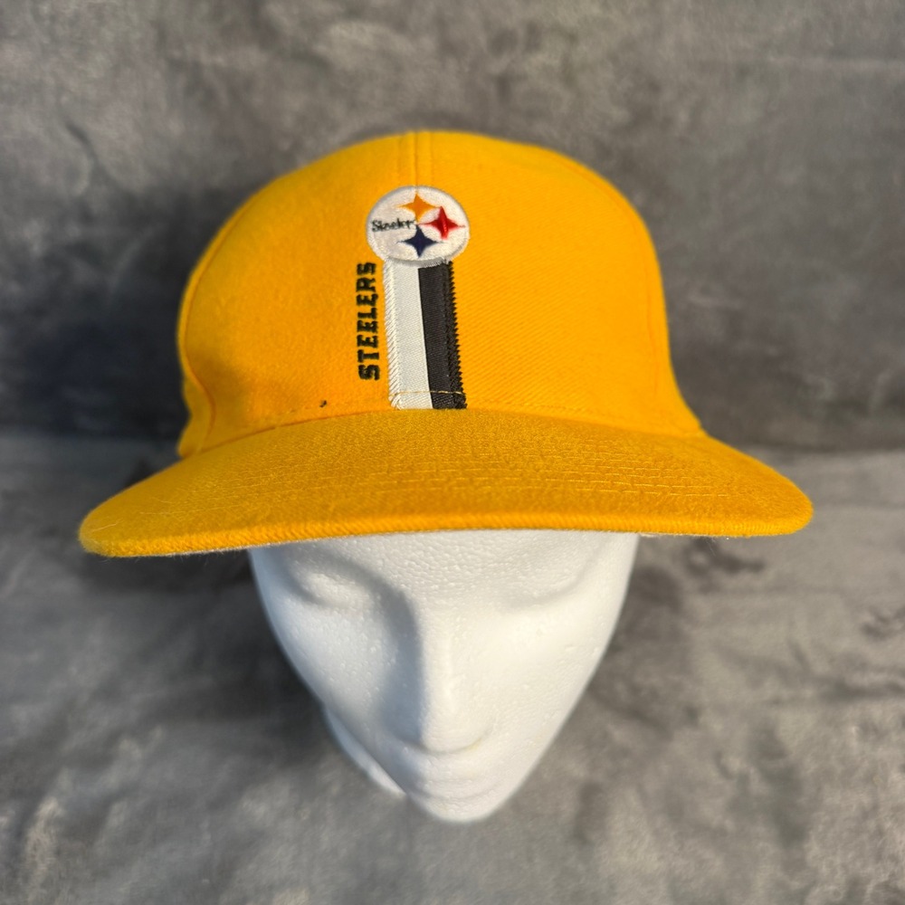 Vintage Logo Athletic Pittsburgh Steelers NFL Pro Line Hat Yellow Adjustable Cap